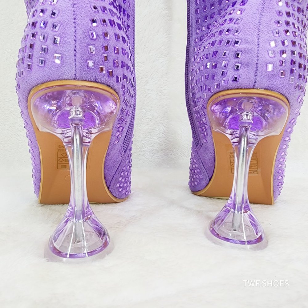Women's Purple Rhinestone Boots - Picture 9 of 12